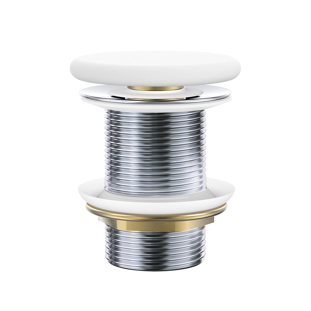 Fienza Pop Up 32mm Waste Flat Cap No Overflow Matte White