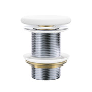 Fienza Pop Up 32mm Waste Flat Cap No Overflow Matte White