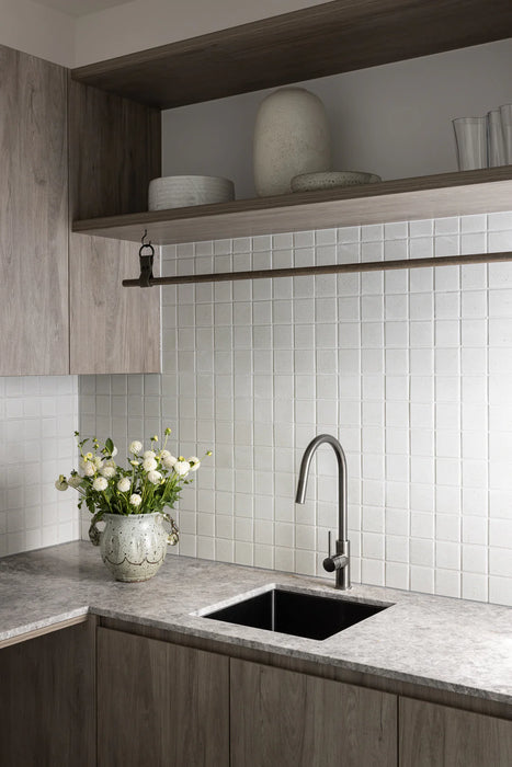 Meir Round Piccola Pull Out Kitchen Mixer Tap - Gunmetal