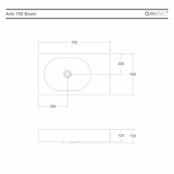 Omvivo Arki 700 Wall Basin