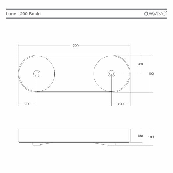 Omvivo Lune 1200 Wall Basin