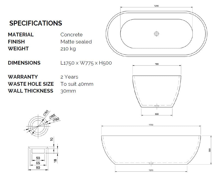 Concrete Republic Yakt Concrete Bath