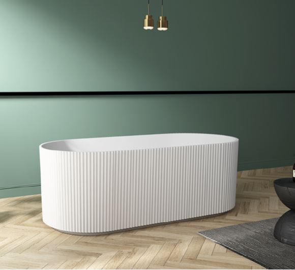 Zahra Oval Bath Matte White