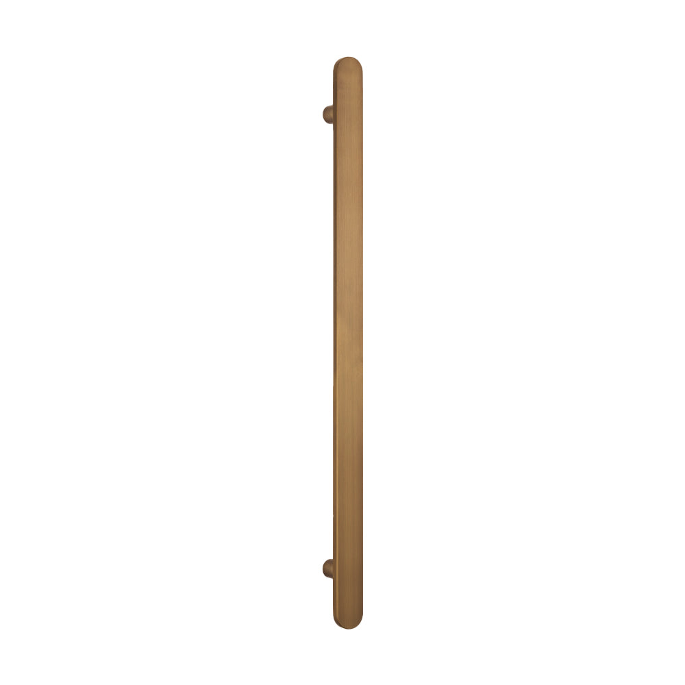 Heated Vertical flat bar towel rail 50 x 930mm Antique Brass