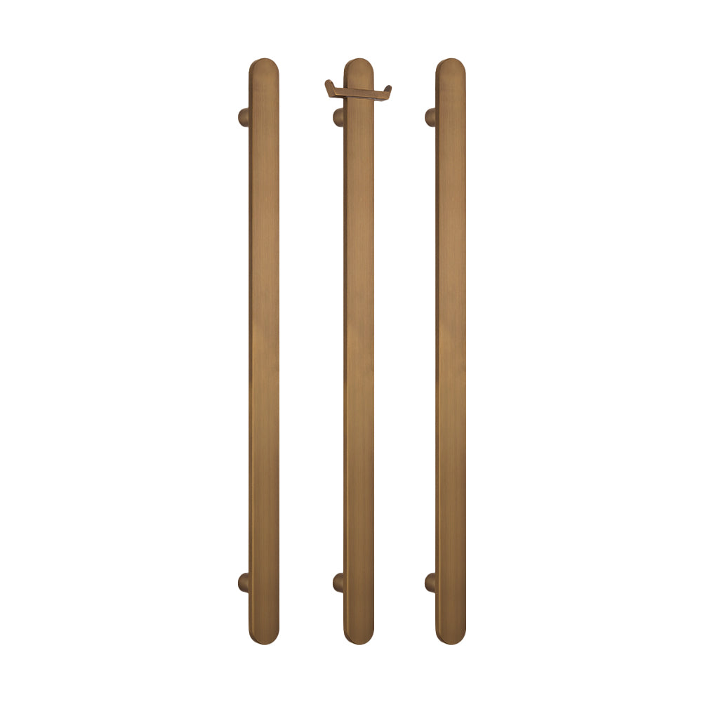 Non heated Vertical flat bar towel rail 50 x 930mm Antique Brass