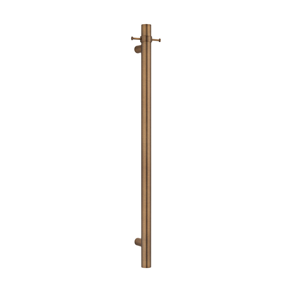 Heated Vertical towel rail 40 x 950mm Antique Brass