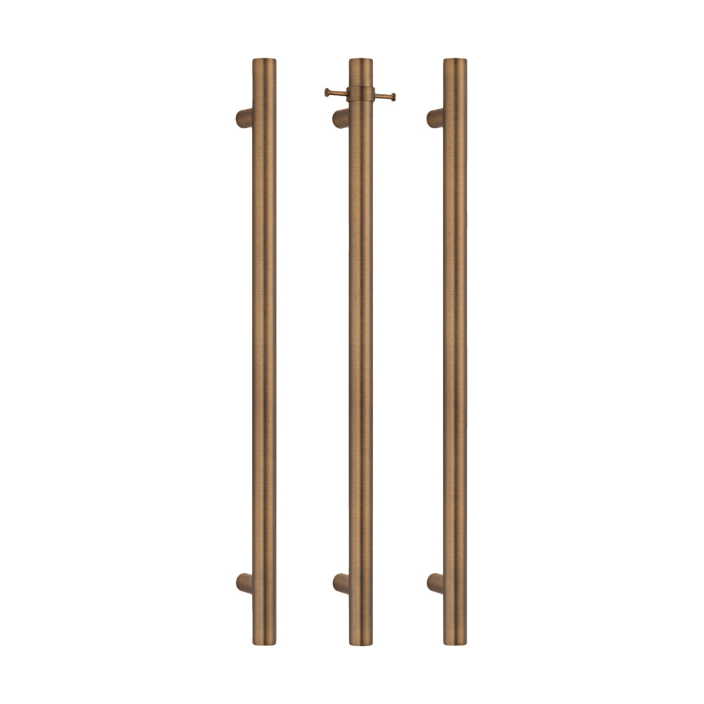Heated Vertical towel rail 40 x 950mm Antique Brass