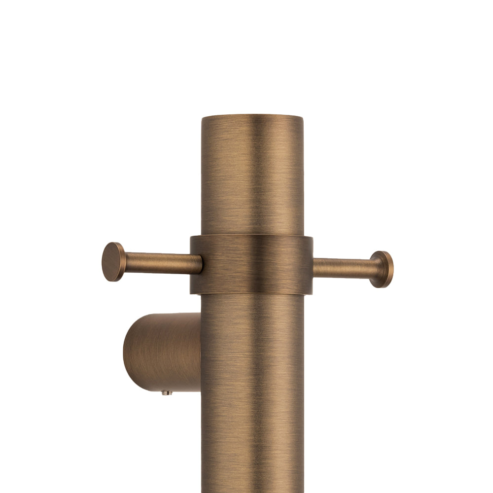 Heated Vertical towel rail 40 x 950mm Antique Brass