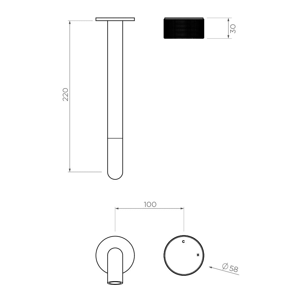 Vierra Wall mixer set - 220mm spout Chrome