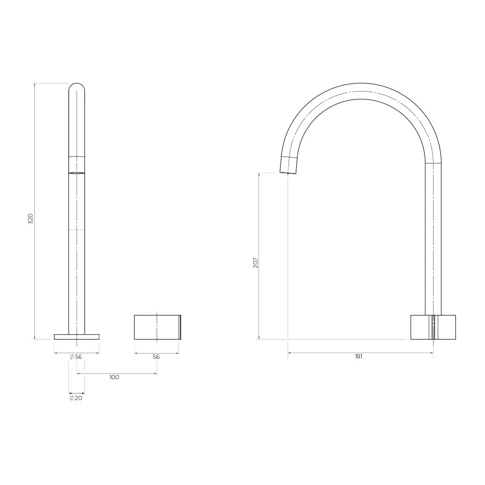 Venn Basin mixer with extended height spout