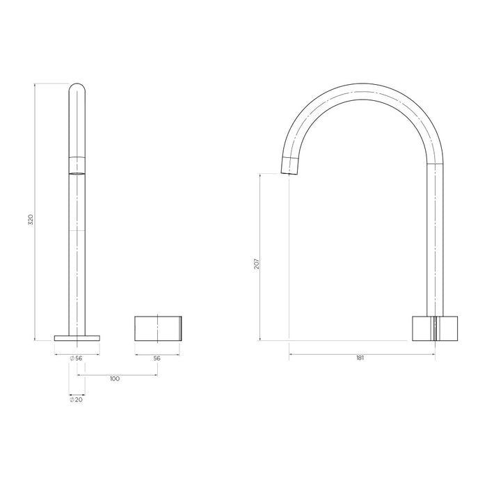 Venn Basin mixer with extended height spout