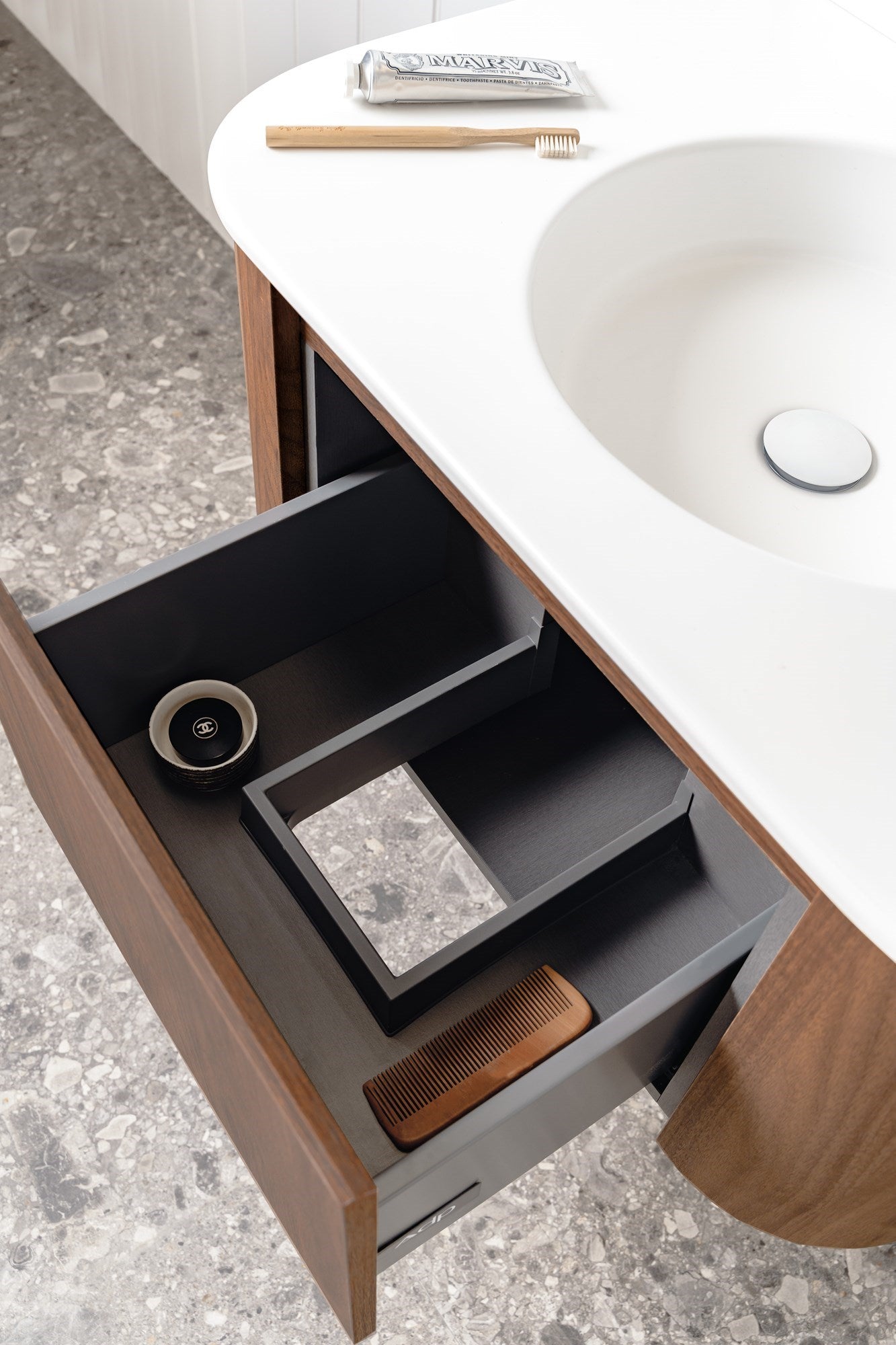 ADP Surry Curved Wall Hung Vanity Matte Ceramic Benchtop