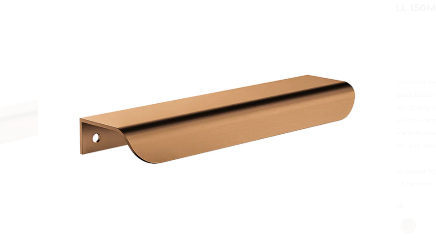 Meir Öppen Edge-Pull 150mm Cabinet Handle (Brushed) Lustre Bronze