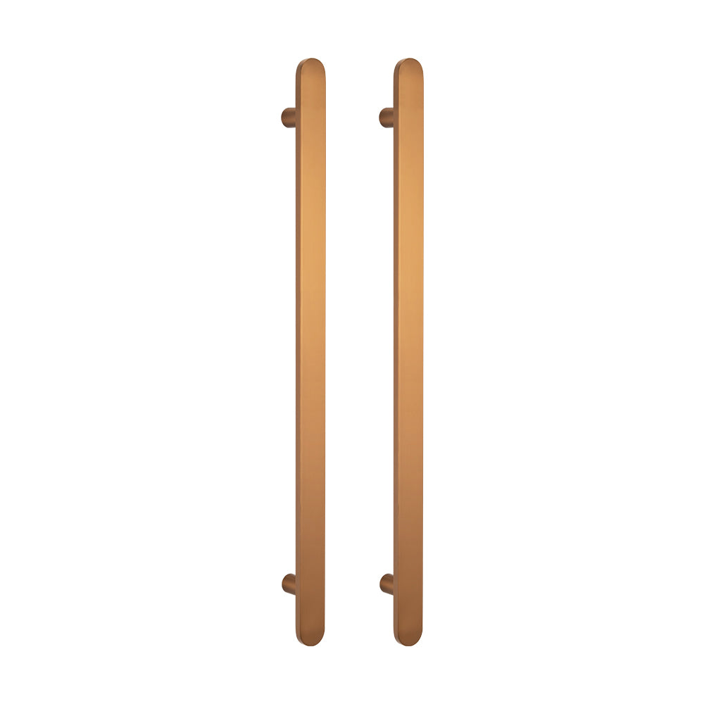 Non heated Vertical flat bar towel rail 50 x 930mm Brushed Bronze
