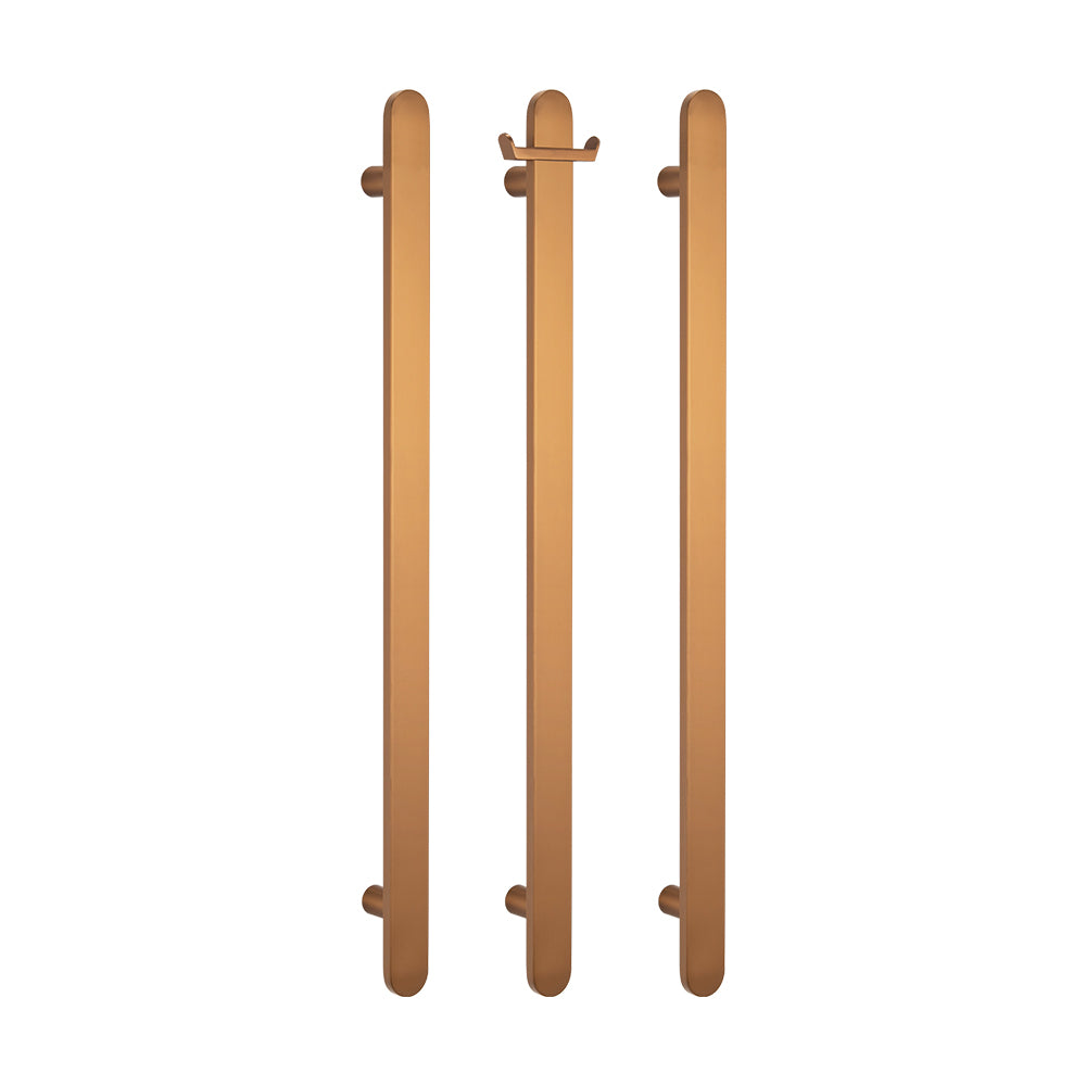 Non heated Vertical flat bar towel rail 50 x 930mm Brushed Bronze