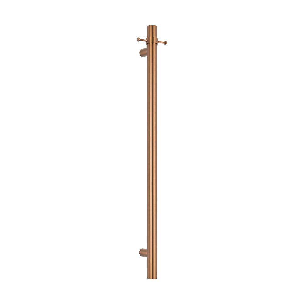 Heated Vertical towel rail 40 x 950mm Brushed Bronze