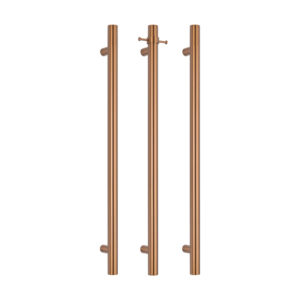 Heated Vertical towel rail 40 x 950mm Brushed Bronze