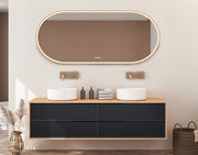 Radiant Aura Brushed Bronze Pill Led Mirror 1500mm