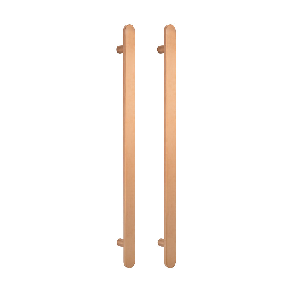 Non heated Vertical flat bar towel rail 50 x 930mm Brushed Copper