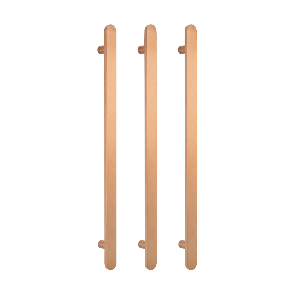 Radiant Vertical Flat Bar Heated Towel Rail Brushed Copper