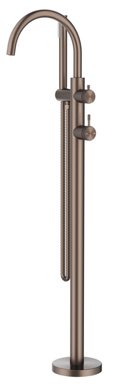 Bella Vista Mica Fluted Freestanding Bath Mixer with Hand Shower - Trim Kit Only - Dusk Bronze