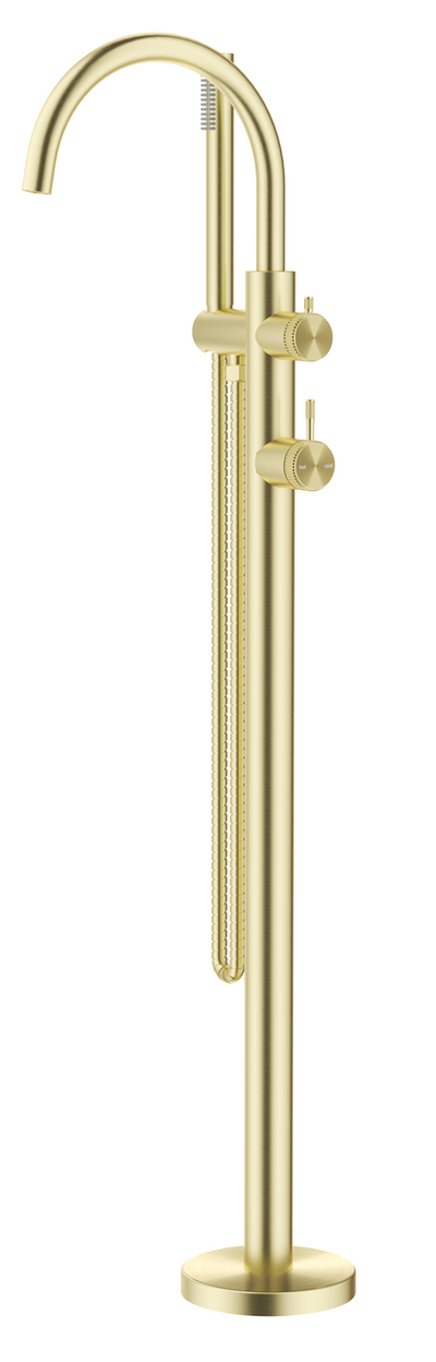 Bella Vista Mica Fluted Freestanding Bath Mixer with Hand Shower - Trim Kit Only - French Gold