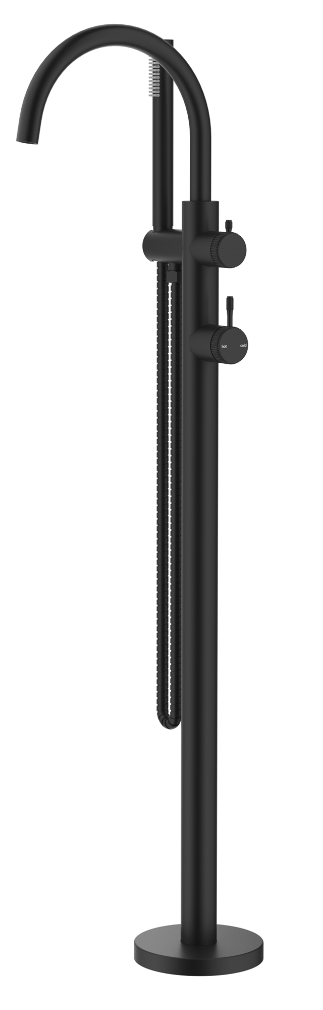 Bella Vista Mica Fluted Freestanding Bath Mixer with Hand Shower - Trim Kit Only - Black