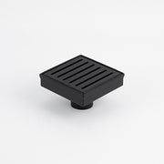Square Slotted Floor Grate (Matt Black) 100mm x 100mm (38mm Outlet)