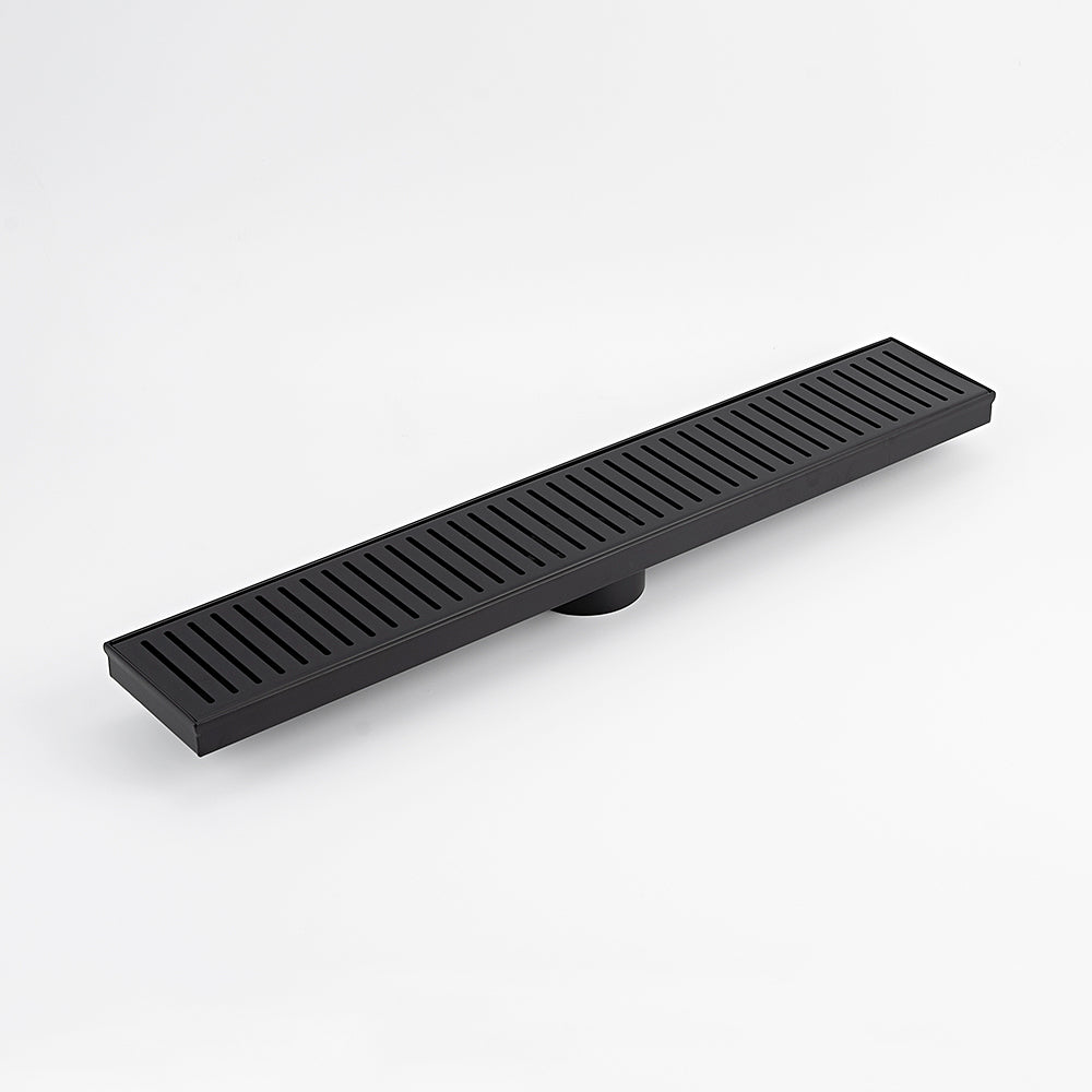 Linear Slotted Floor Grate (Matt Black) 100mm x 600mm (74mm Outlet)