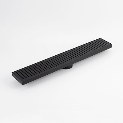 Radiant Linear Slotted Floor Grate (Matt Black) 100mm x 600mm (74mm Outlet)