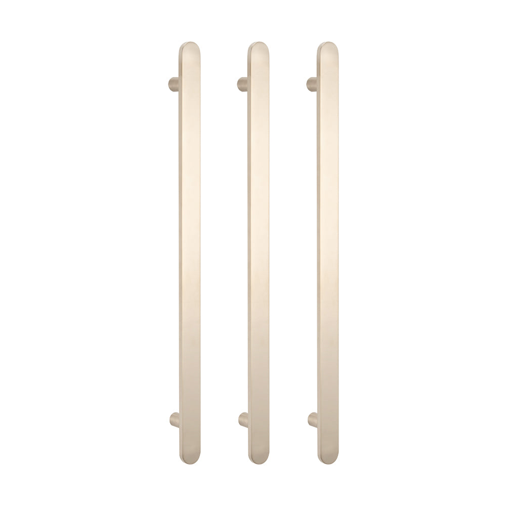 Radiant Vertical Flat Bar Heated Towel Rail Brushed Nickel