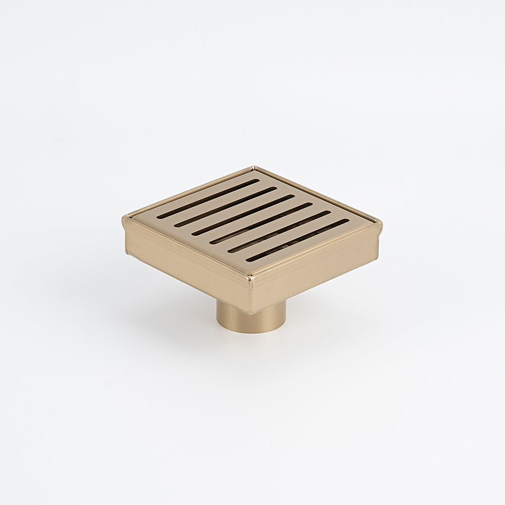 Square Slotted Floor Grate (WARM Brushed Nickel) 100mm x 100mm (38mm Outlet)