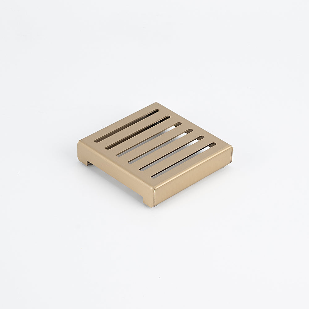 Square Slotted Floor Grate (WARM Brushed Nickel) 100mm x 100mm (38mm Outlet)