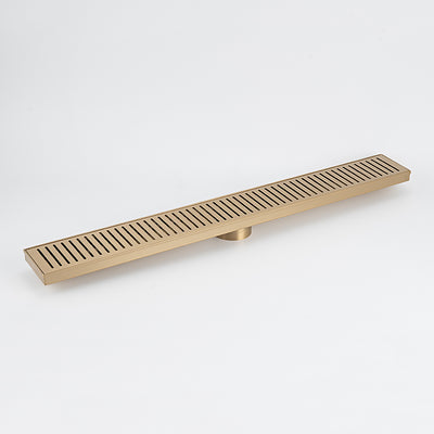 Radiant Linear Slotted Floor Grate (WARM Brushed Nickel) 100mm x 600mm (74mm Outlet)