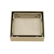 Square Tile Insert Floor Grate (WARM Brushed Nickel) 100mm x 100mm (38mm Outlet)