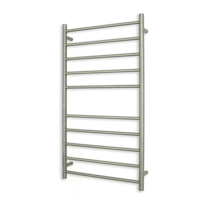 Radiant 240V Heated Round Ladder 600 x 1100 Cool Brushed Nickel