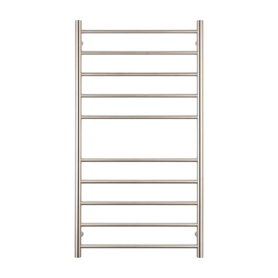 Radiant 240V Heated Round Ladder 600 x 1100 Brushed Nickel