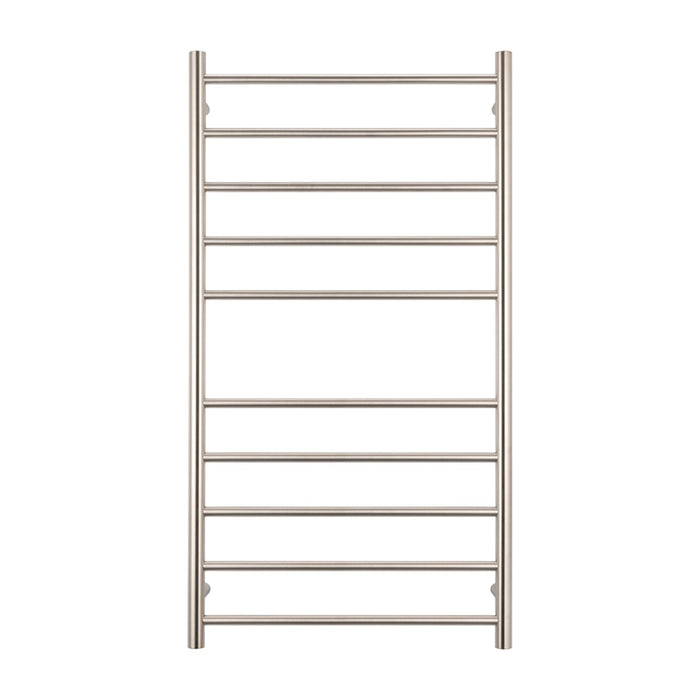 Radiant 240V Heated Round Ladder 600 x 1100 Brushed Nickel