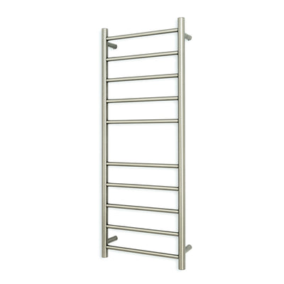 Radiant 240V Heated Round Ladder 430 x 1100 Cool Brushed Nickel