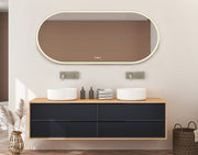 Radiant Aura Brushed Nickel Pill LED Mirror 1500mm