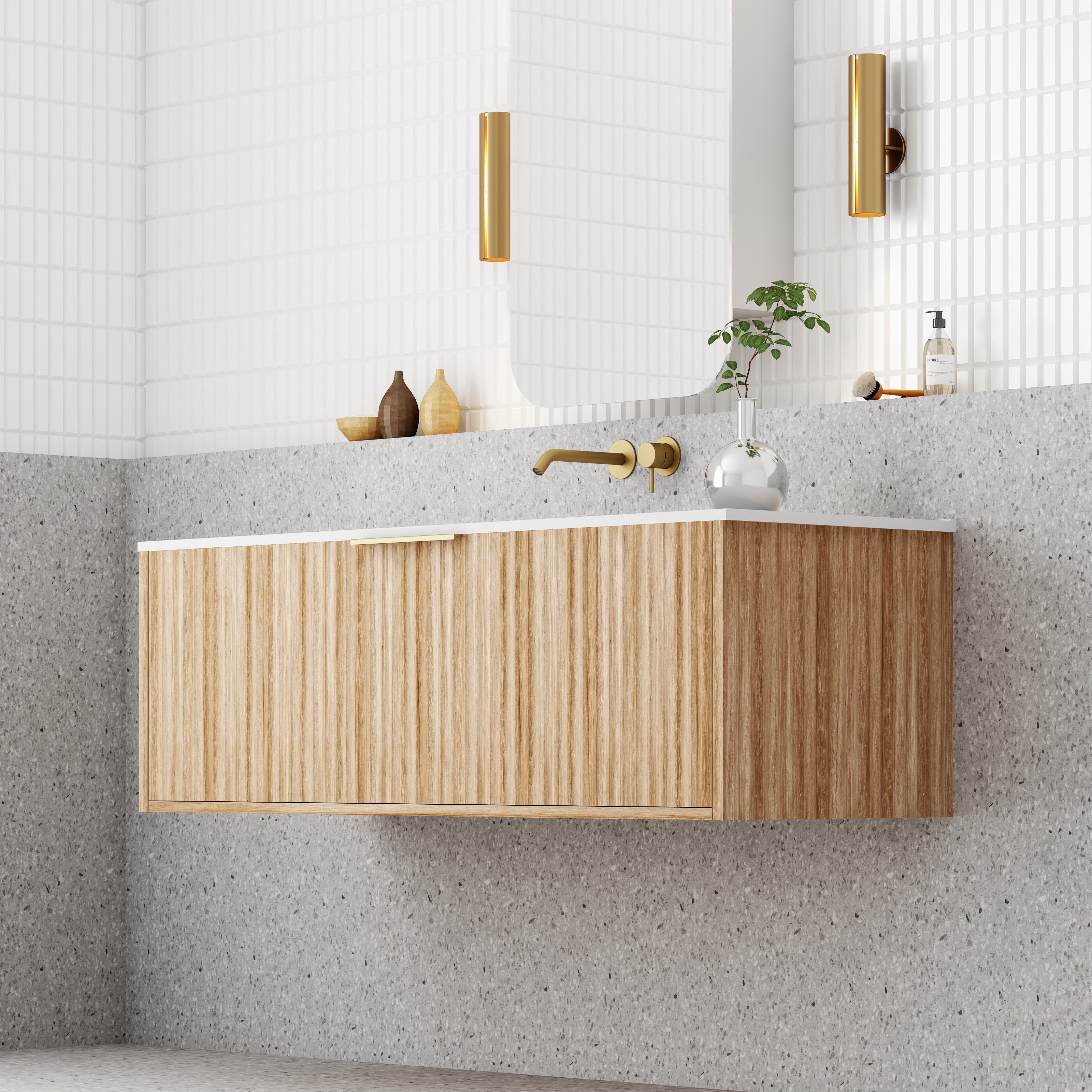 Cassa Designs Capture Natural Oak Wall Hung Vanity