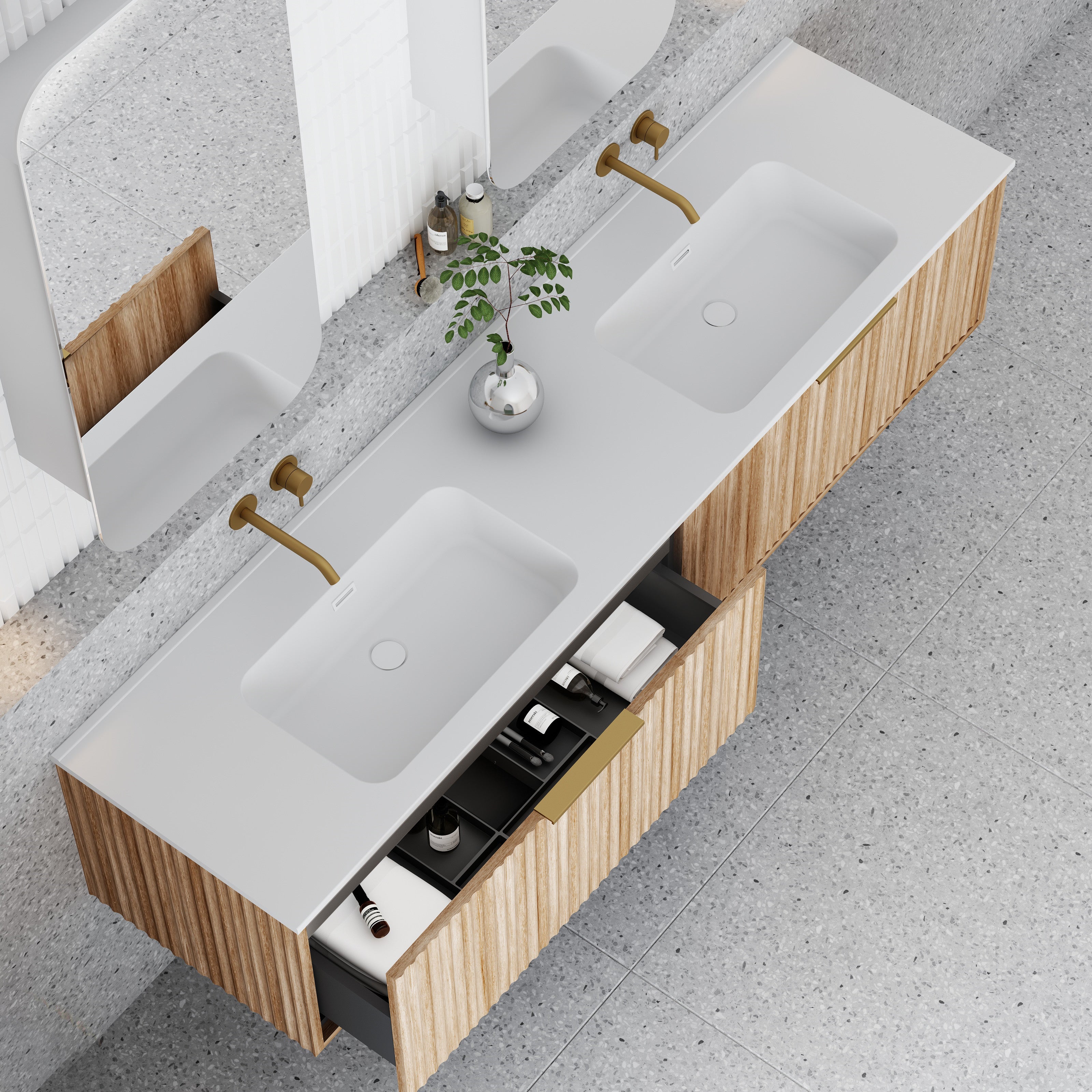 Cassa Designs Capture Natural Oak Wall Hung Vanity