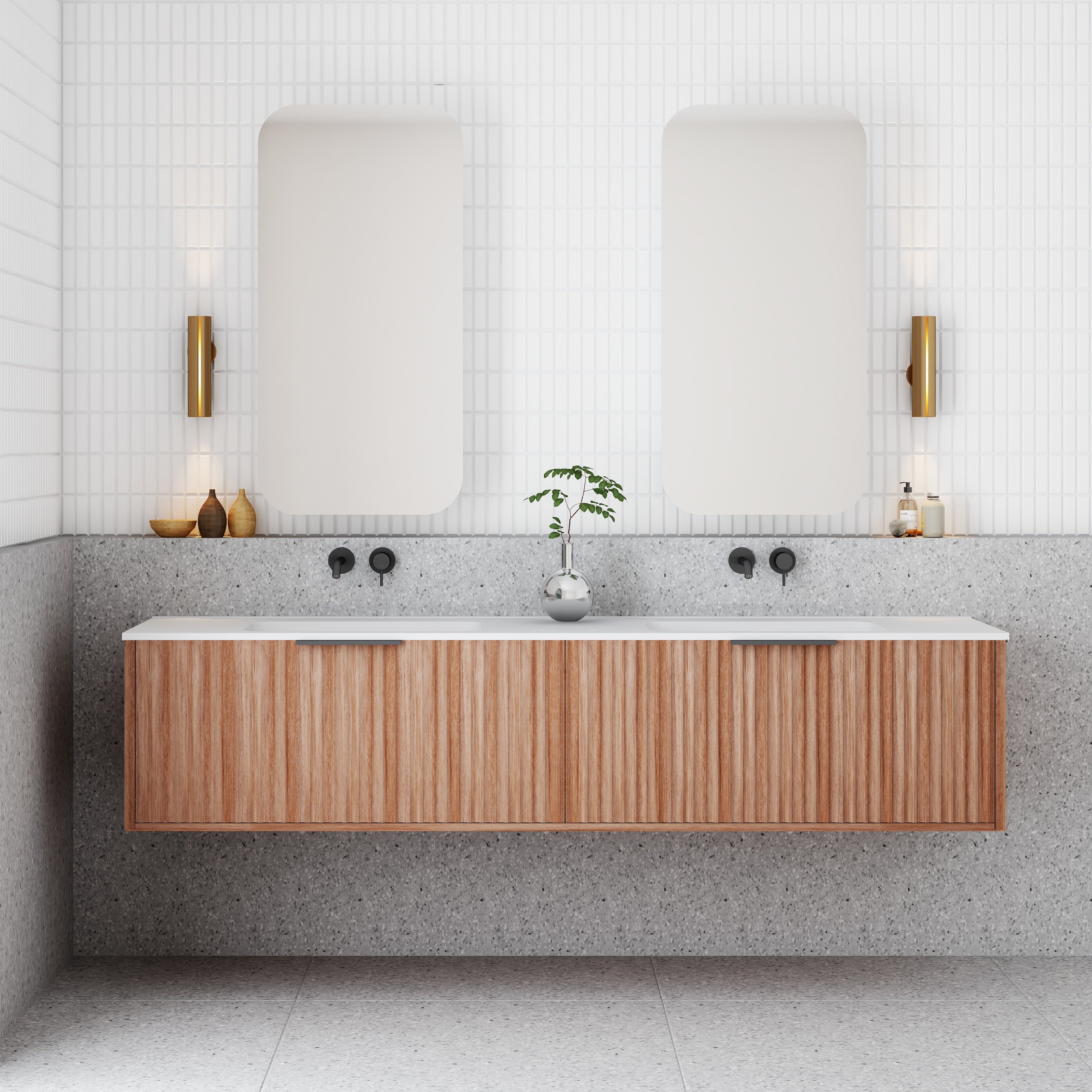 Cassa Designs Capture Natural Walnut Wall Hung Vanity