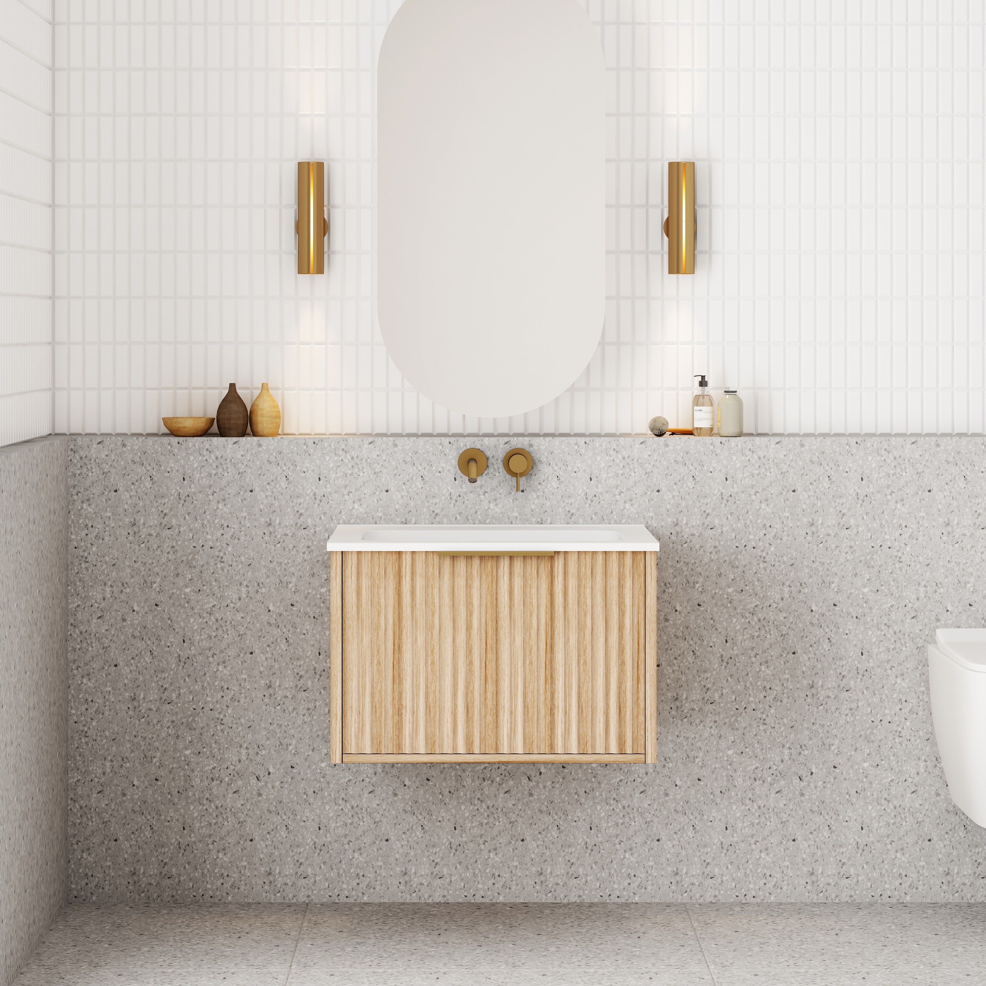 Cassa Designs Capture Natural Oak Wall Hung Vanity