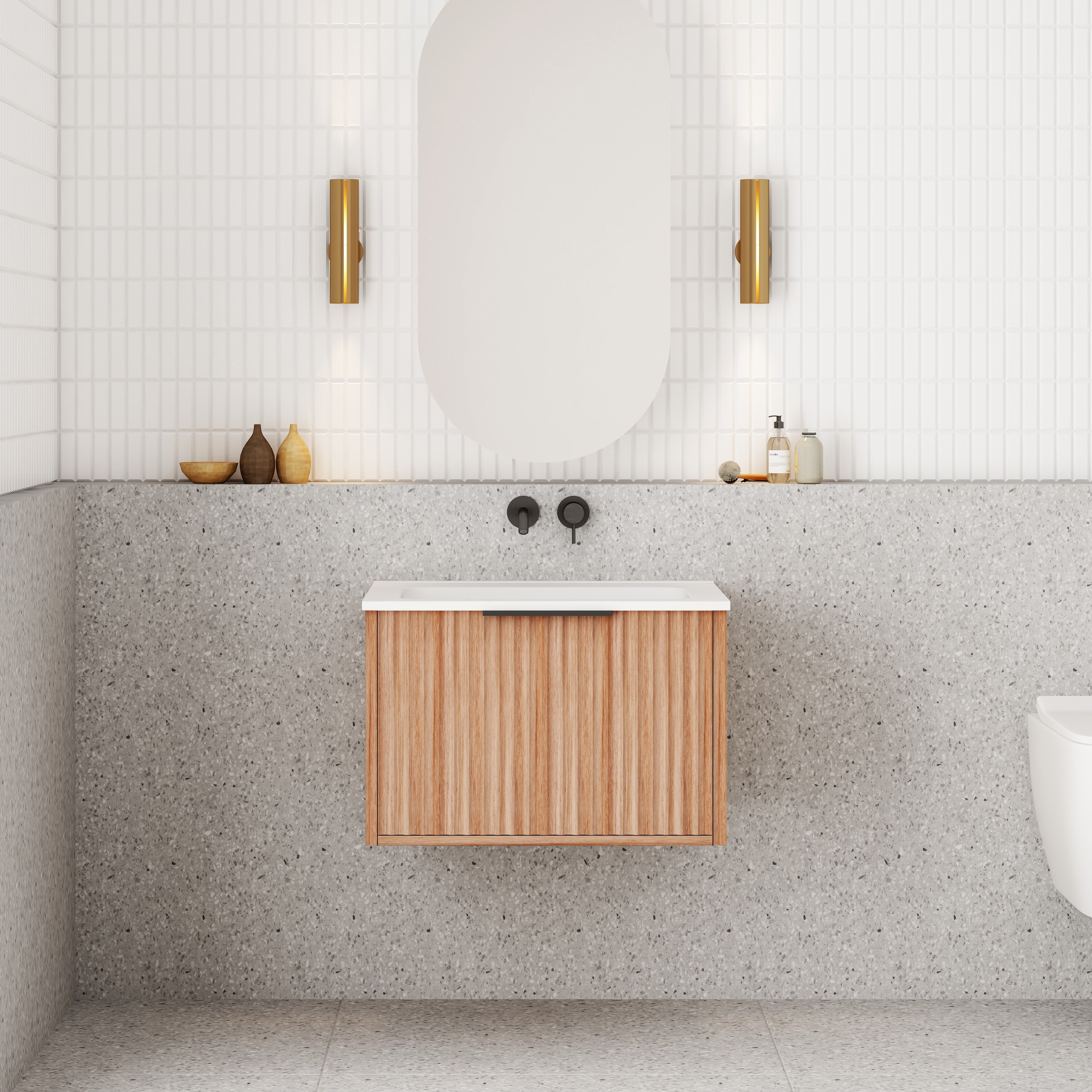 Cassa Designs Capture Natural Walnut Wall Hung Vanity