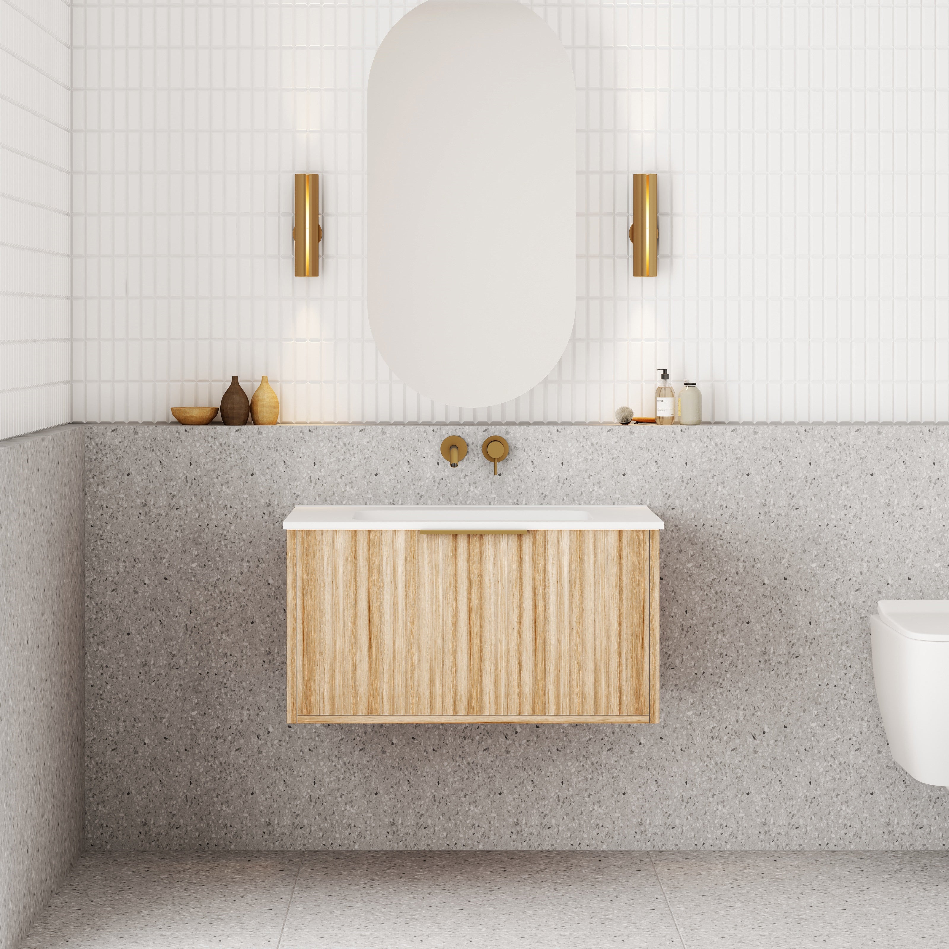 Cassa Designs Capture Natural Oak Wall Hung Vanity