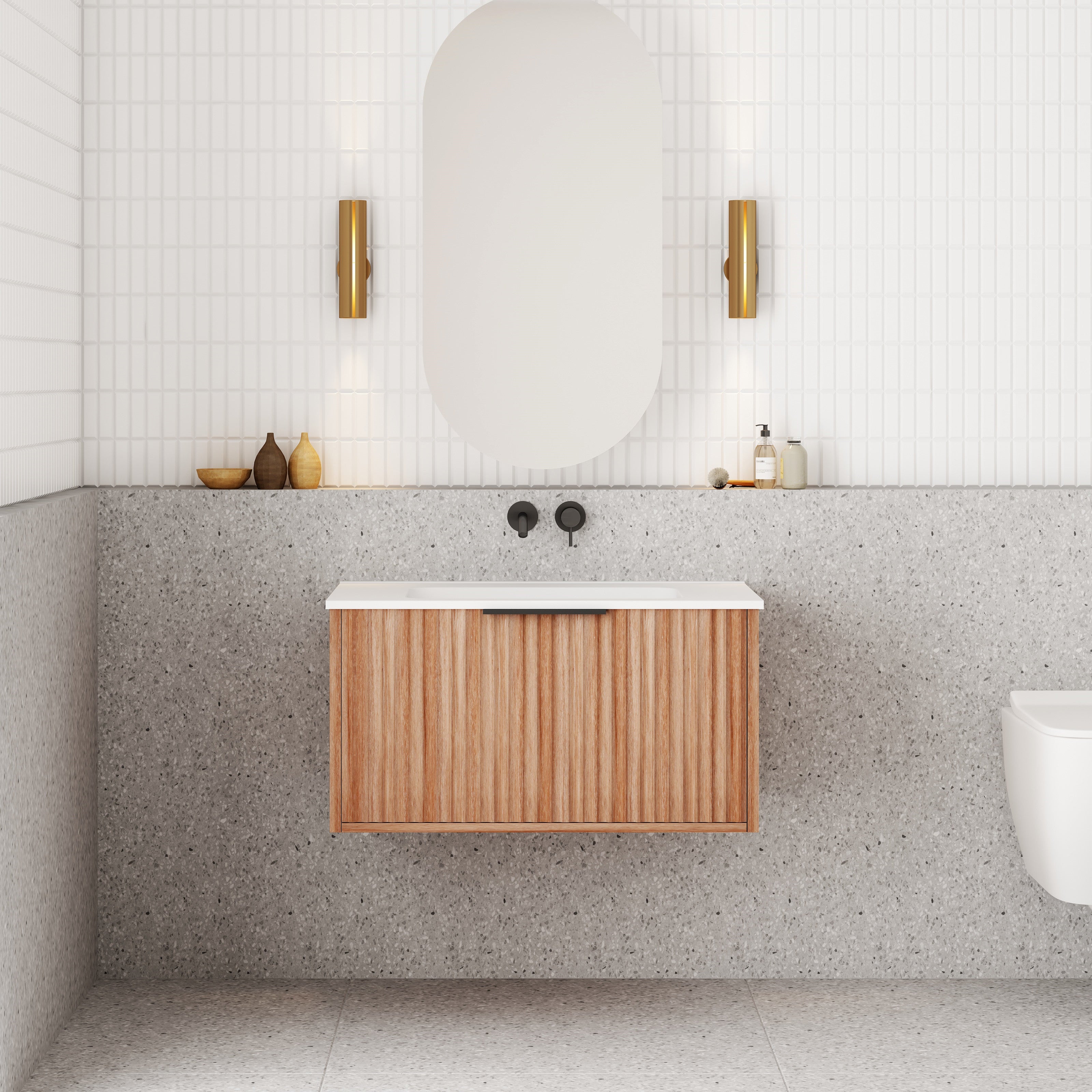 Cassa Designs Capture Natural Walnut Wall Hung Vanity