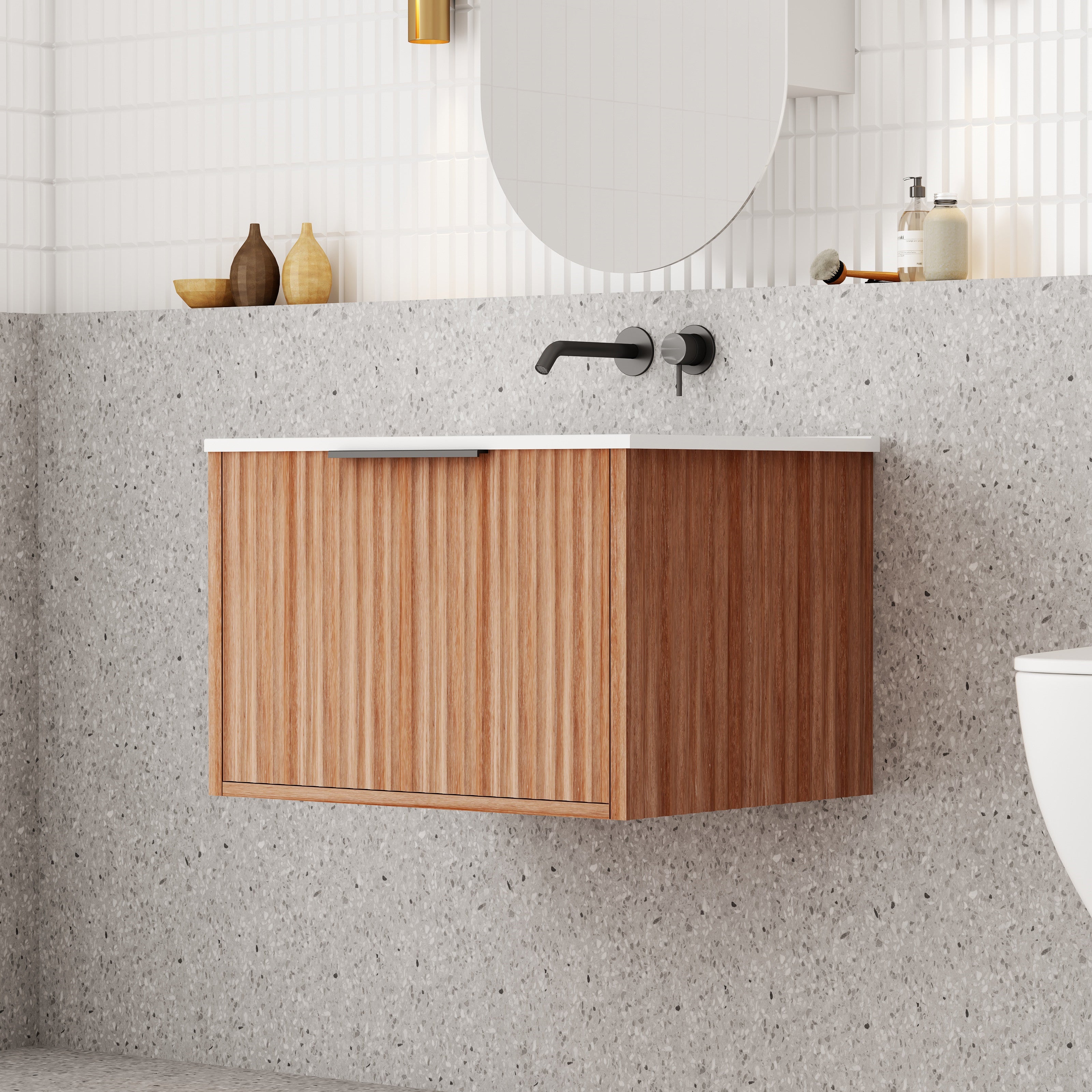 Cassa Designs Capture Natural Walnut Wall Hung Vanity