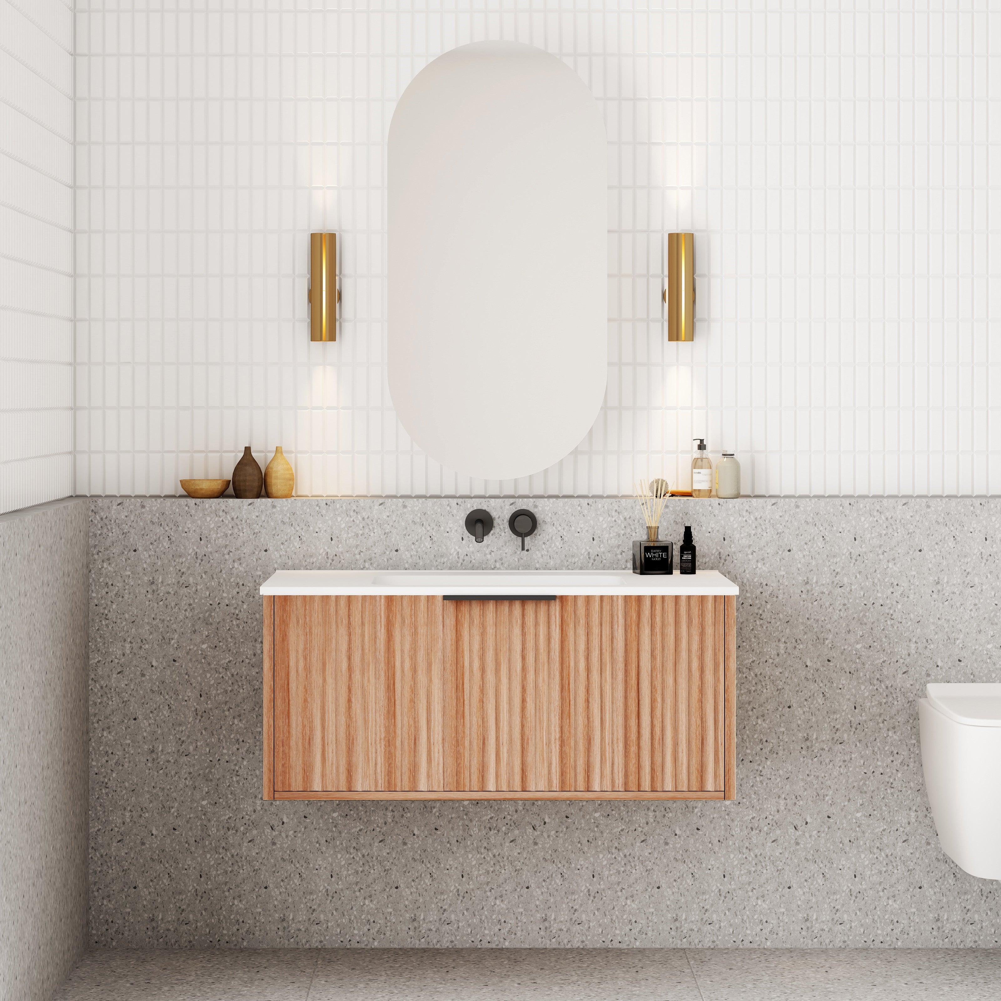 Cassa Designs Capture Natural Walnut Wall Hung Vanity