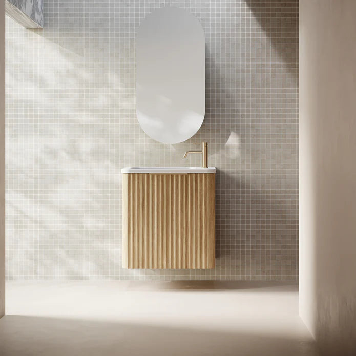 Cassa Designs Gravity 500mm Small Space Wall Hung Vanity Natural Oak